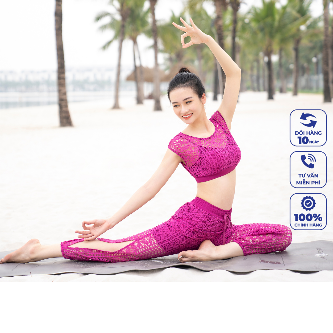 Bộ Đồ Tập Yoga Dáng Alibaba Phối Ren Dahlia Livan Sport Cao Cấp Dòng LV-PREMIUM