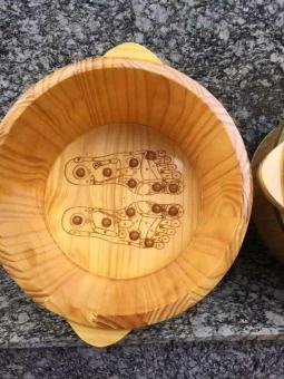 Chậu Ngâm Chân mát xa [ CAO CẤP ] Chậu ngâm chân Gỗ Thông Massage Có Hình Bàn Chân - Chậu gỗ ngâm chân - Chậu massage chân - Chậu mát xa chân