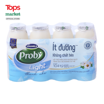 Lốc 4 Chai Sữa Chua Uống Probi Ít Đường 130Ml