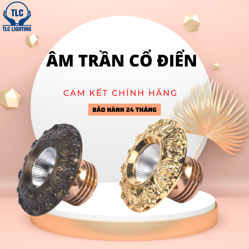 Đèn led standard, Đèn led âm trần gold 18k, Đèn led cổ điển, Đèn Led Âm Trần Cổ Điển Sang Trọng, Chip Citizen Tiên Tiến, Siêu Sáng, Siêu Tiết Kiệm - Bảo hành uy tín 2 năm