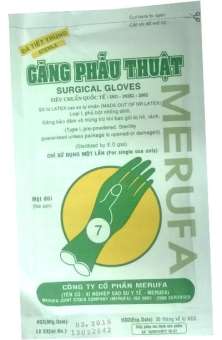 GĂNG TAY PHẪU THUẬT ĐÃ TIỆT TRÙNG MERUFA HỘP 50 ĐÔI