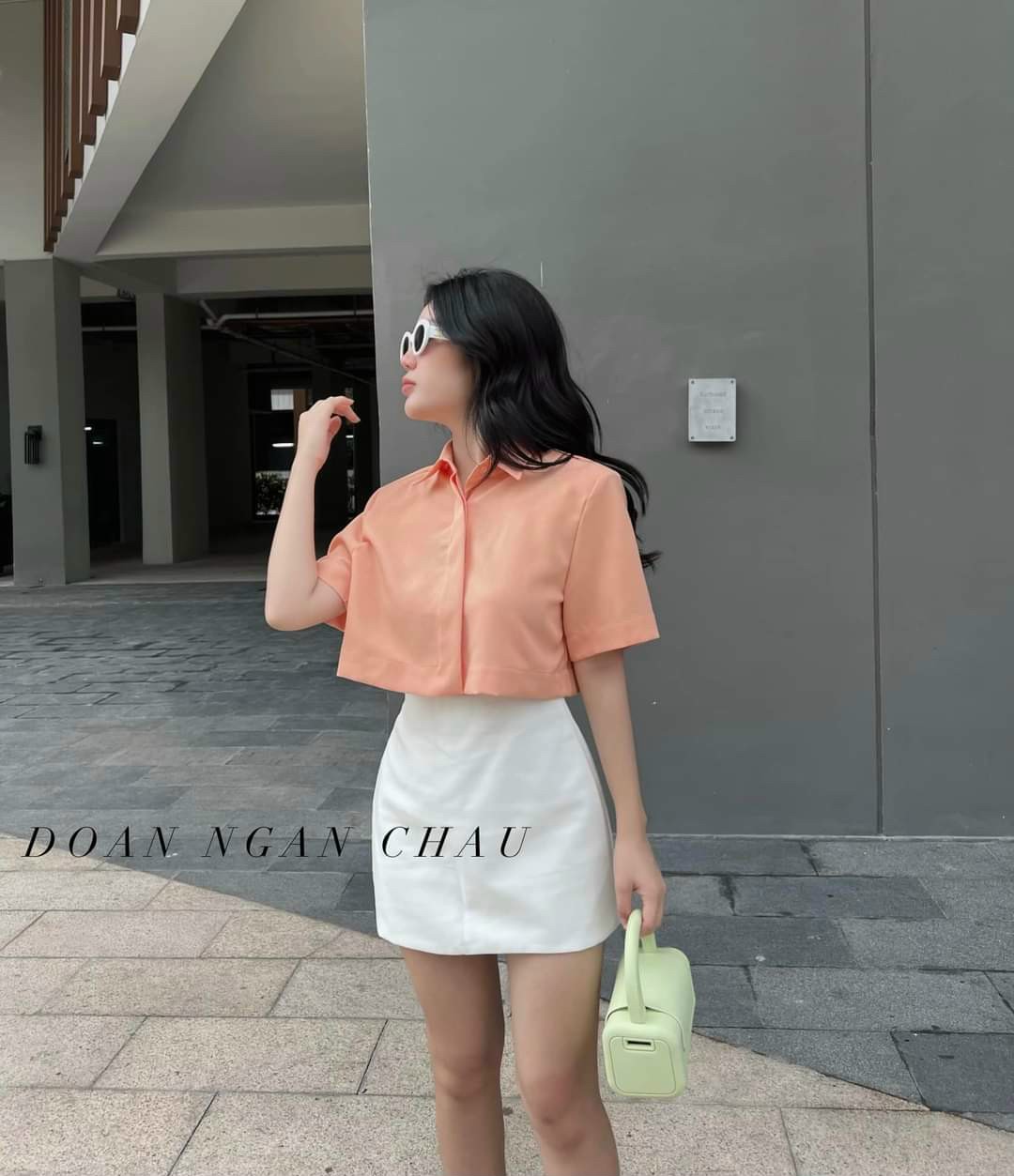 Sét áo sơ mi tay ngắn kèm chân váy