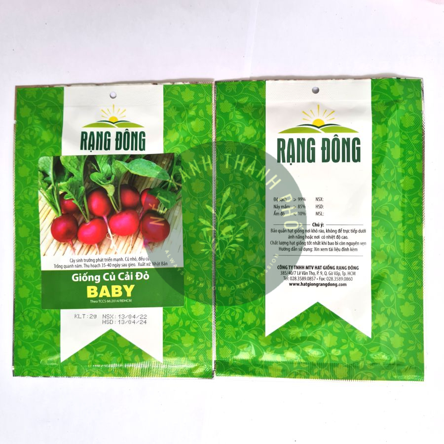 Hạt Giống Củ Cải Đỏ Tròn Baby 1gr năng suất cao