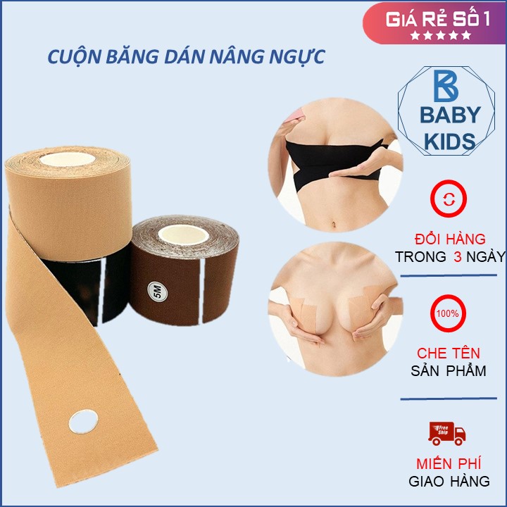 Cuộn băng dán nâng ngực tạo kiểu đa năng cho nữ dài 5 mét, miếng dán nâng ngực đa năng dạng cuộn, băng dán định hình nâng ngực, vải dán ngực