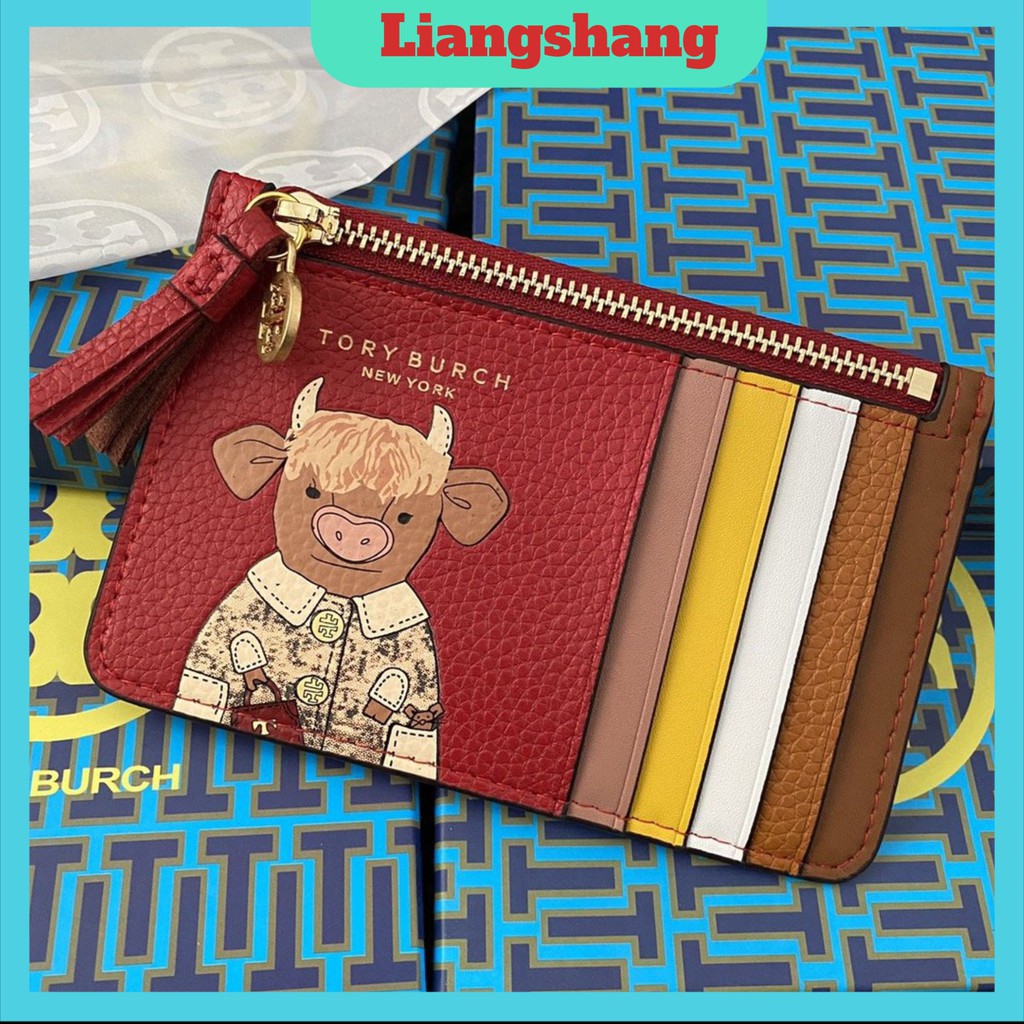 Ví Đỏ Tory Burch Card Holder Da Siêu mềm