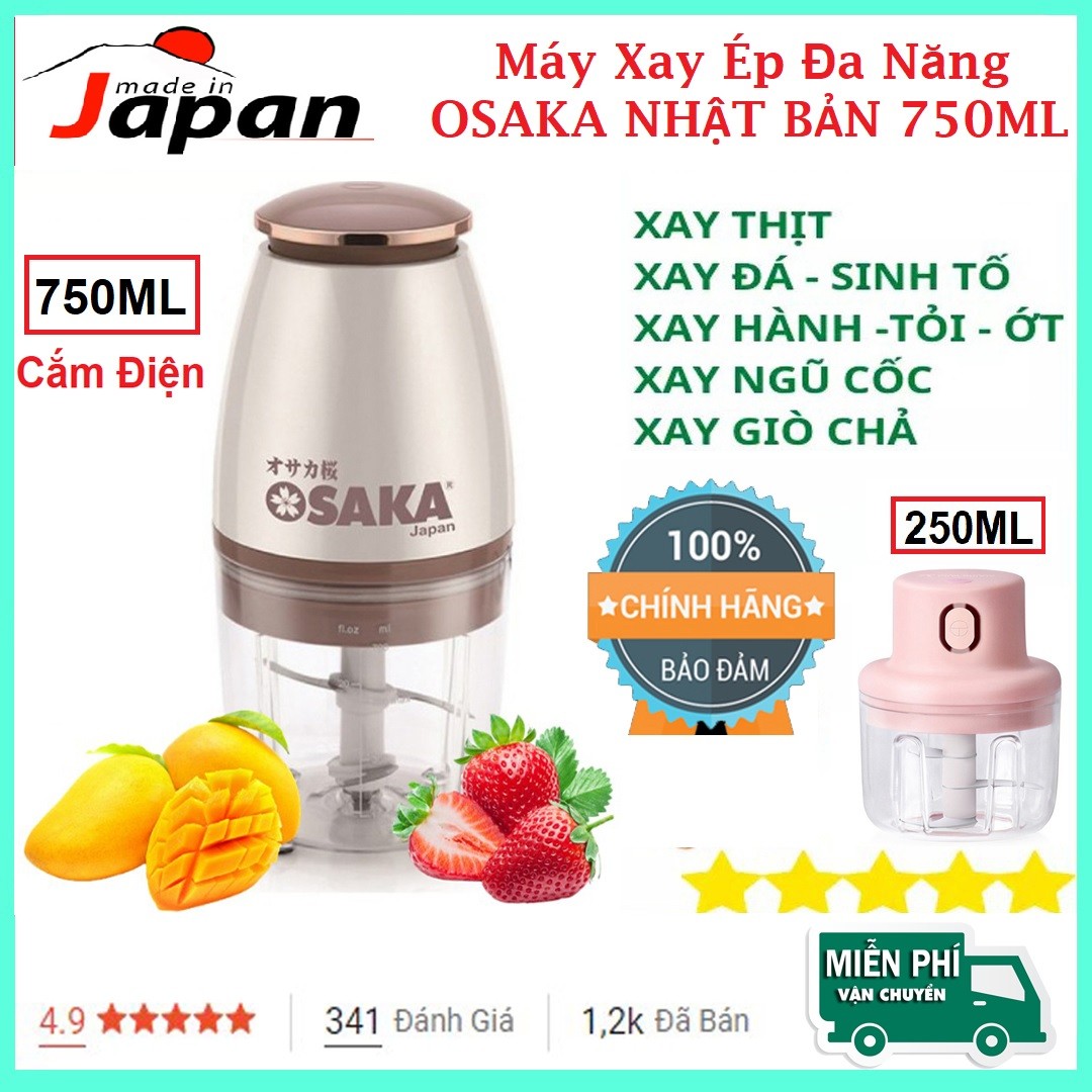 Máy Xay Sinh Tố Đa Năng OSAKA Nhật Bản Xay Thịt - Xay Đá - Hoa Quả Siêu Nhanh, Máy Xay Sinh Tố Chế Biến Xay Nhuyễn Mọi Thứ Thật Dễ Dàng