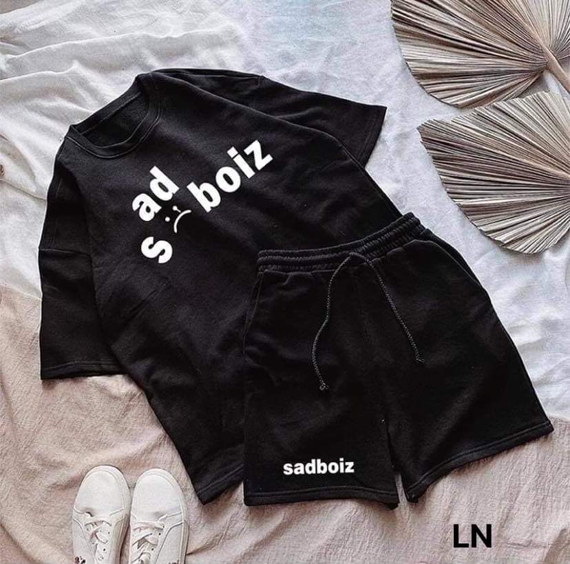 Sét bộ áo đùi sadboiz hai màu đen trắng siêu hót