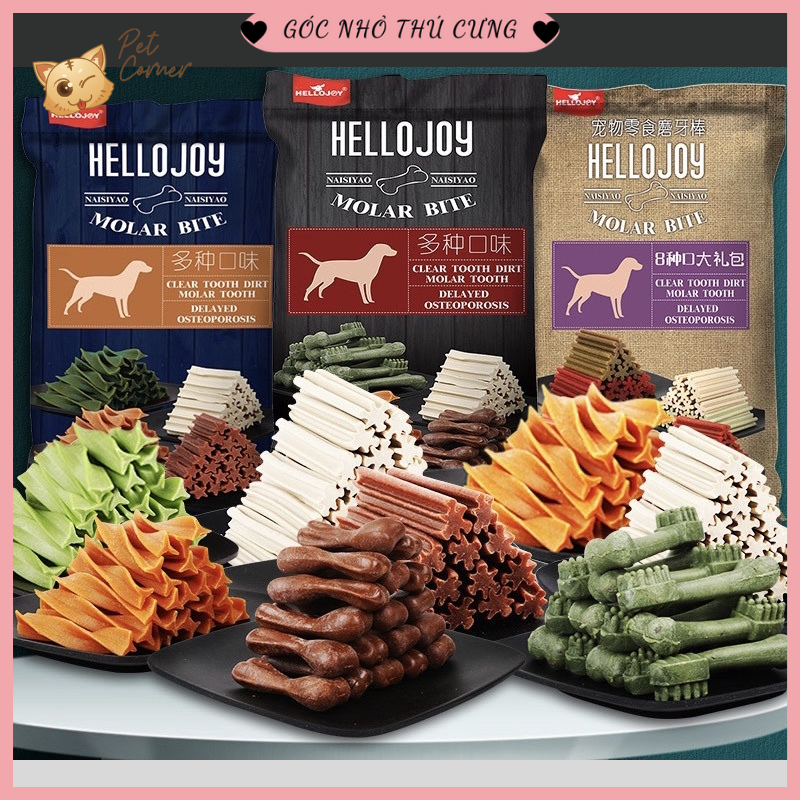 Xương gặm làm sạch răng cho chó Hello Joy gói 800gr