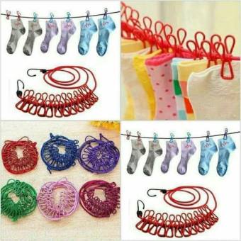 dây phơi kẹp sắt kèm móc thông minh