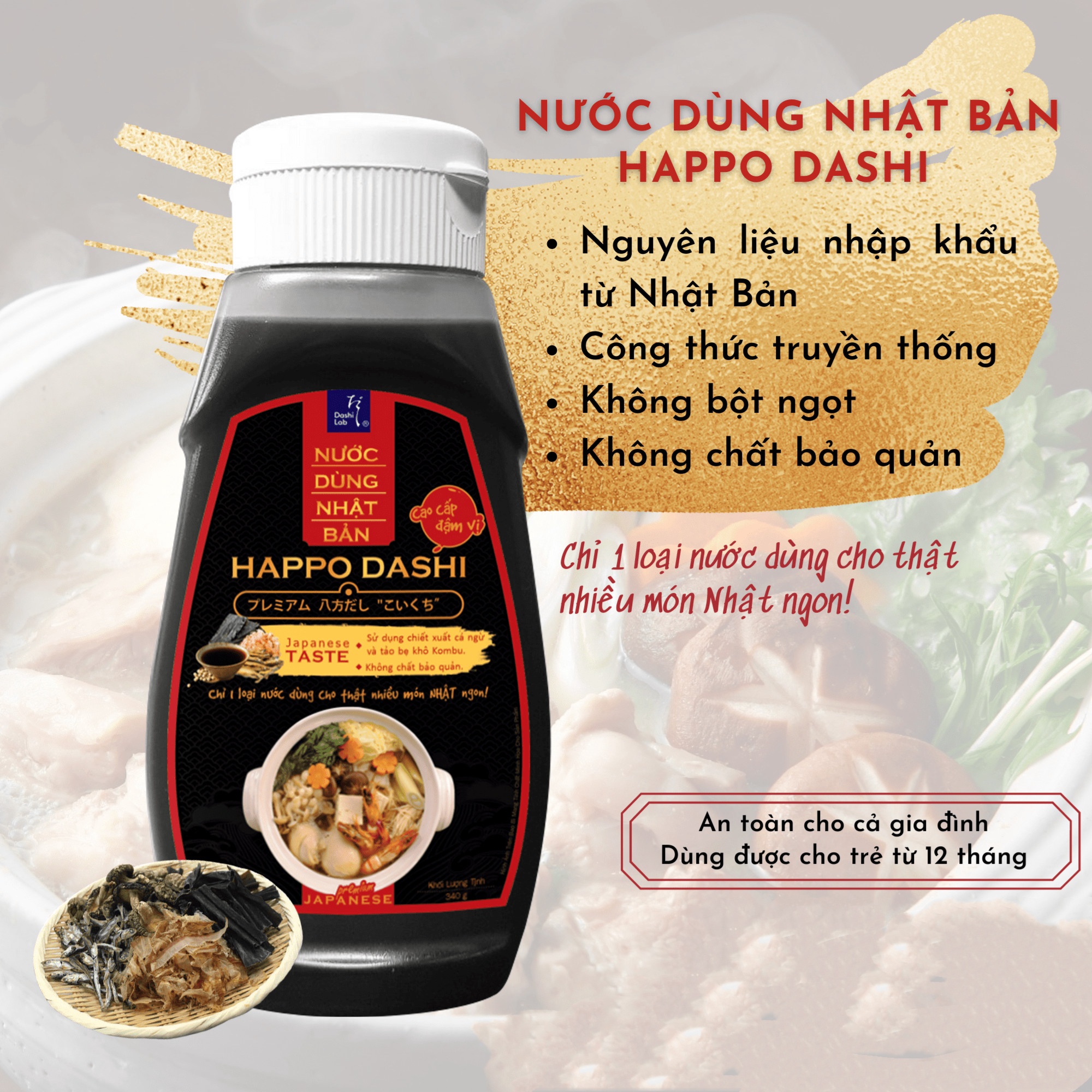 NƯỚC DÙNG HAPPO DASHI NHẬT BẢN CAO CẤP VỊ ĐẬM - DASHI LAB