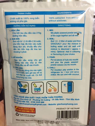 Bột Rau Câu Con Cá Dẻo Tuấn Phương - Combo 2 Gói - 20gr