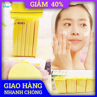 Bông Mút Rửa Mặt Chivey Nhật Bản Dạng Nén Cao Cấp -  Gói 12 Miếng