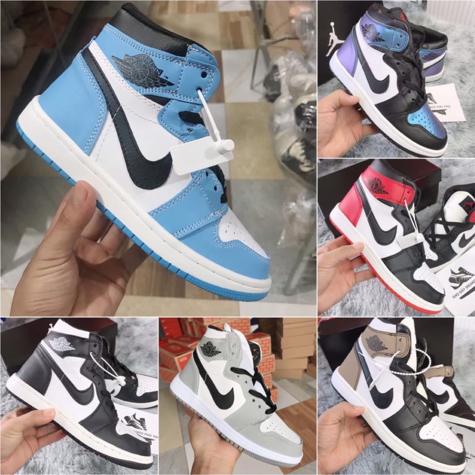 Giày thể thao Jordan Cao Cổ, giày sneaker jd1 high đen trắng, xanh dương các màu cao cấp