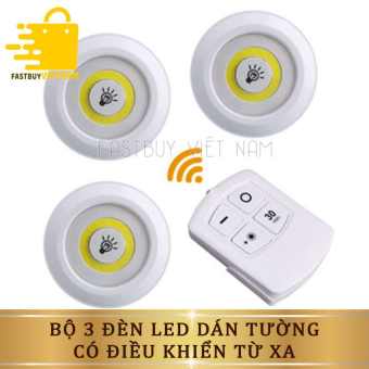 Đèn LED DánTường Mini không dây Thông Minh MURO Longer Light combo 3 đèn dùng pin Điều Khiển Từ Xa hoặc bấm nút tienj lợi.(LUCKY STORE SHOP)