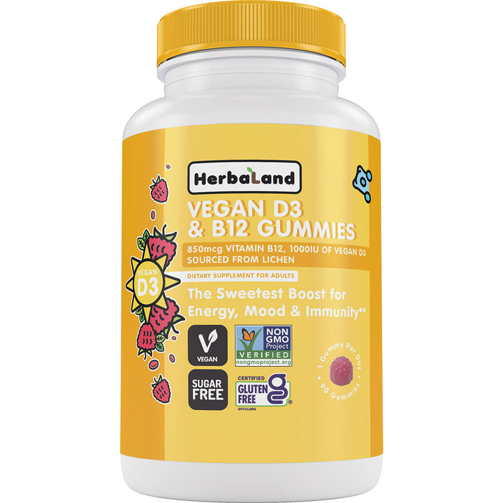 Thực Phẩm Bảo Vệ Sức Khỏe Gummies for Adults: Vegan D3 and B12  Bổ Sung B12 và D-3 Thuần Chay Giúp cơ thể chuyển hóa carbohydrate, chất béo và protein. Giúp phát triển và duy trì xương và răng Chai 90 Viên