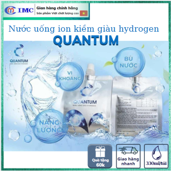 Nước uống tốt cho sức khỏe QUANTUM, chứa ion kiềm giàu hydrogen bù khoáng nhanh chóng giúp hồi sức, giảm cân an toàn hiệu quả (333ml/túi)(333ml/túi)
