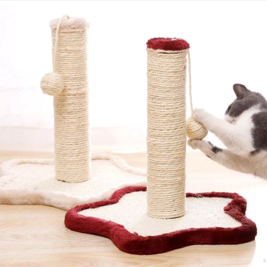 Trụ cào móng bằng gỗ cho mèo - đồ chơi cho mèo - nhà cây cho mèo cào móng kèm đồ chơi vui nhộn