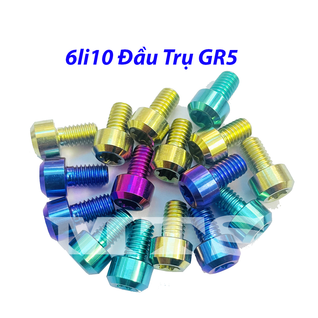 Ốc titan gr5 6li10 đầu trụ gắng lốc nồi, lốc máy...-mts