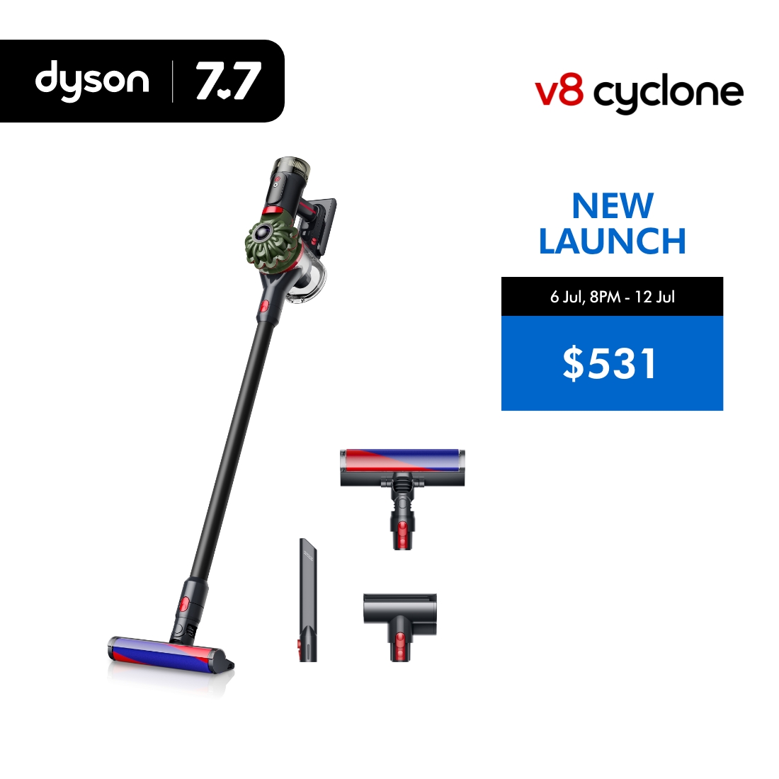 7.7 Specials] Dyson V8 Slim ™ Fluffy Cordless Vacuum Cleaner