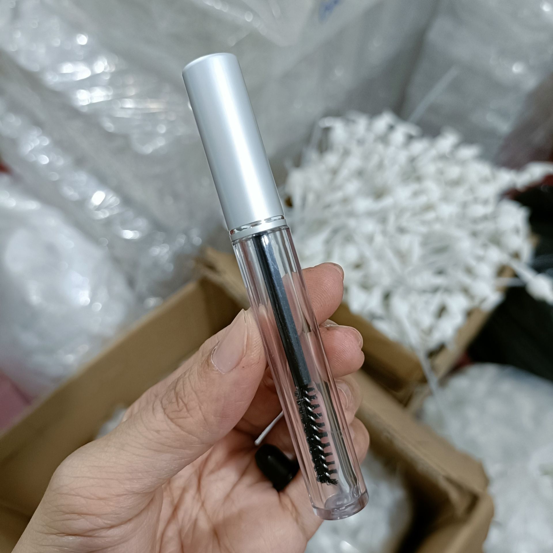 Lọ chuốt mi mascara rỗng 8ml nắp bạc