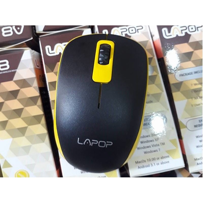 Chuột không dây cao cấp LAPOP A8 có công tắc dùng cho laptop máy tính hỗ trợ android tv box