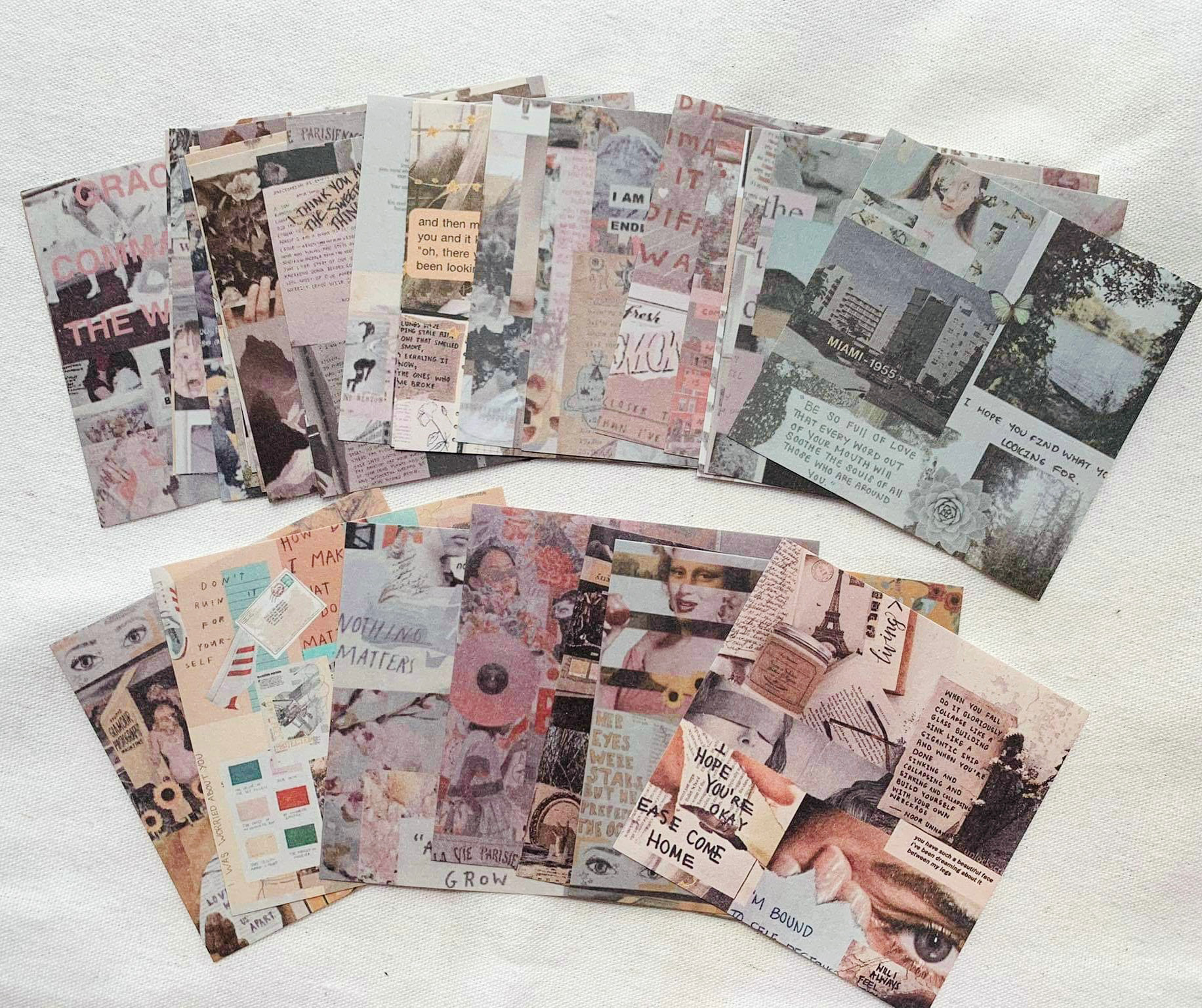 Set 30 tờ giấy trang trí aesthetic - túi 30 tấm giấy nền trang trí sổ tay aesthetic