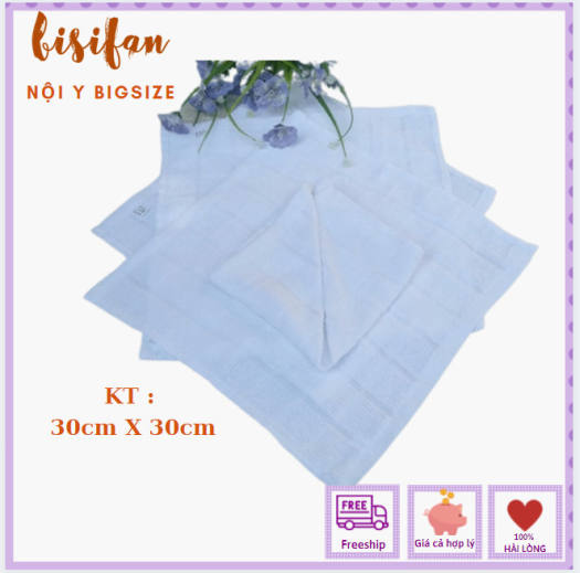 Combo 10c khăn trắng, khăn lau chén bát, lau ly cốc,khăn lau tay, khăn ăn dùng 1 lần không sổ lông thấm hút tốt; bisifan