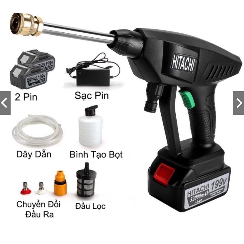 Máy rửa xe pin hitachi - 199v