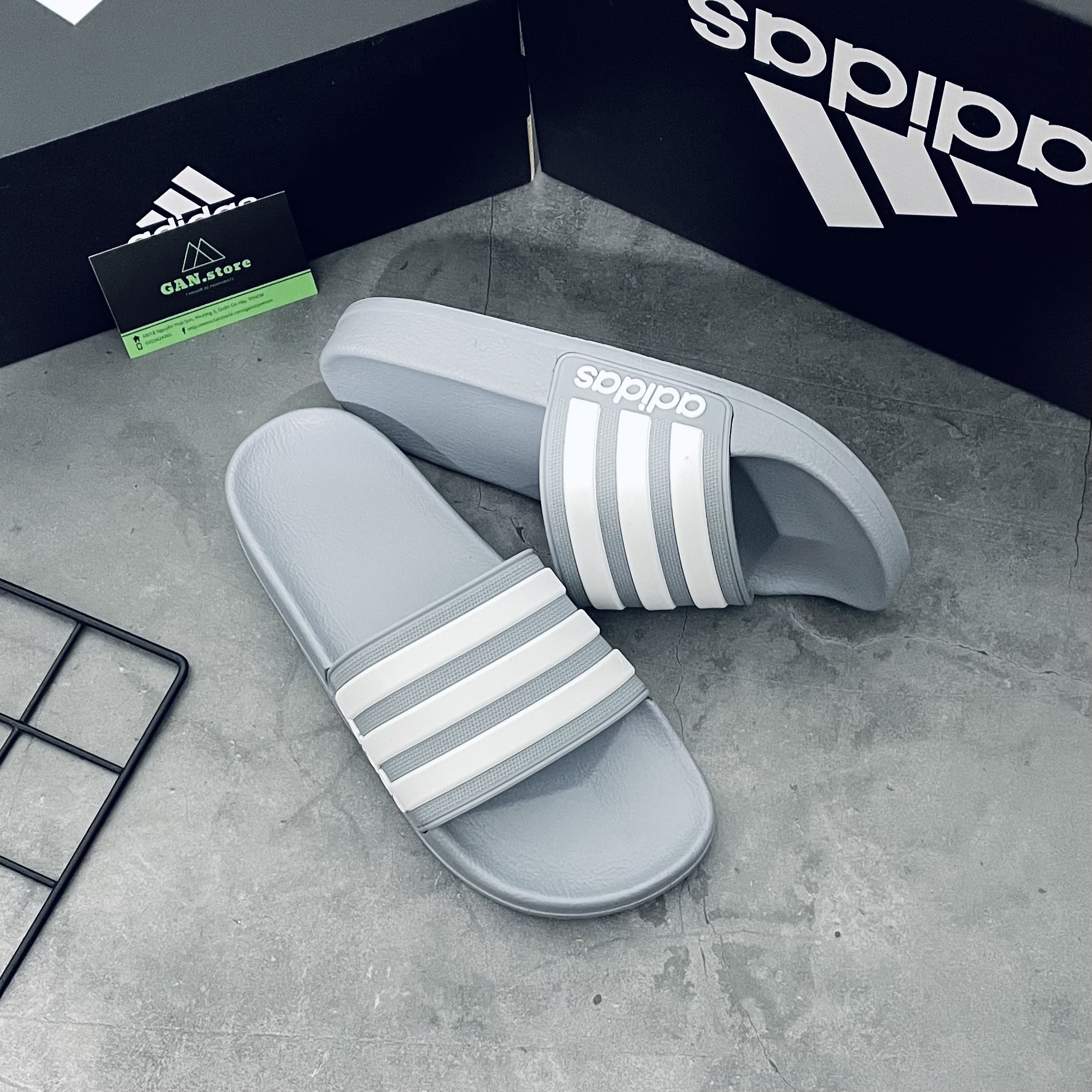 Dép adidas nam neo xám - màu siêu hot hit, đế êm chống thấm