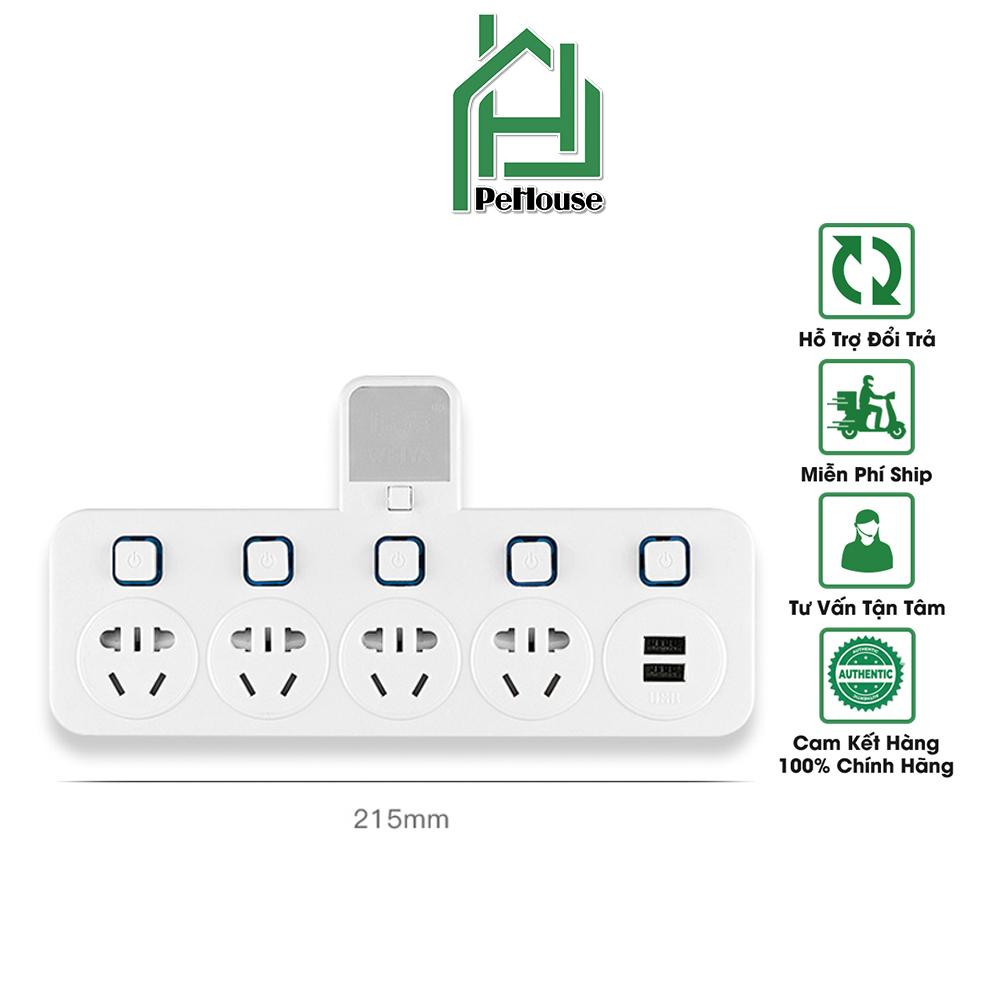 Ổ cắm điện thông minh đa năng, Ổ cắm điện USB có nút nguồn theo từng ổ cao cấp BLB02 - Bảo hành 12 tháng 1 đổi 1