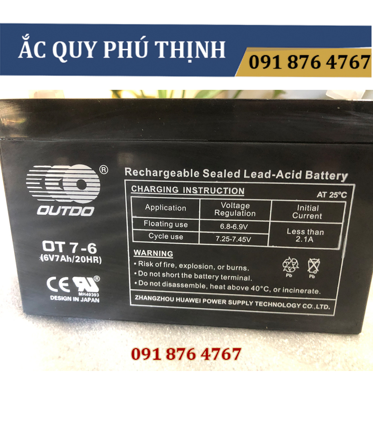 Ắc quy cân điện tử outdo 6v - 7ah ot7-6