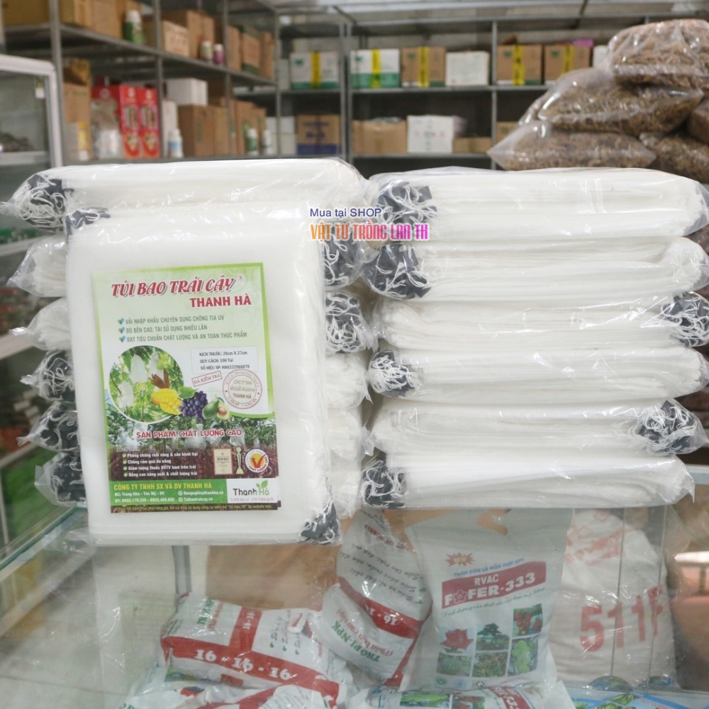 Túi bọc xoài Đài Loan dùng dây rút, bịch bọc trái cây Thanh Hà 20x27cm - 50 cái