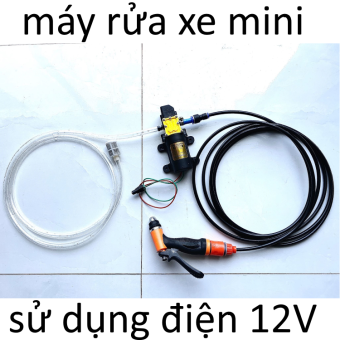 máy bơm tăng áp rửa xe mini 12V