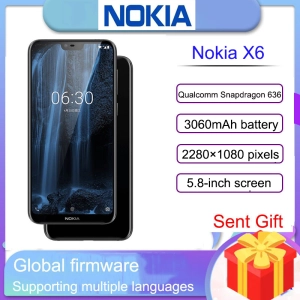 สินค้า สำหรับ Nokia X6สมาร์ทโฟน6.1Plus,โทรศัพท์มือถือ Android Snapdragon 636แบบเต็มหน้าจอ Ed ของแท้
