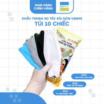 Khẩu Trang Y Tế 4D Tây Sài Gòn VNN94 (Túi 10 Chiếc)