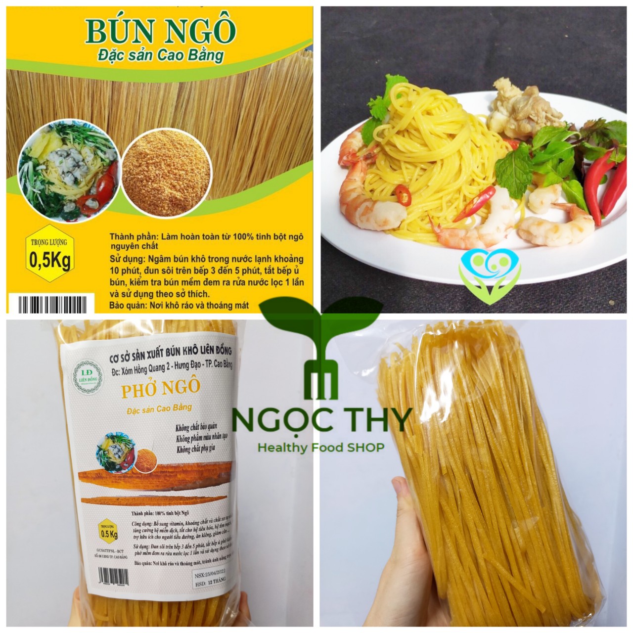 Bún PHỞ ngô gói 500gr, sản vật phương Bắc, bún ngon eatclean healthy
