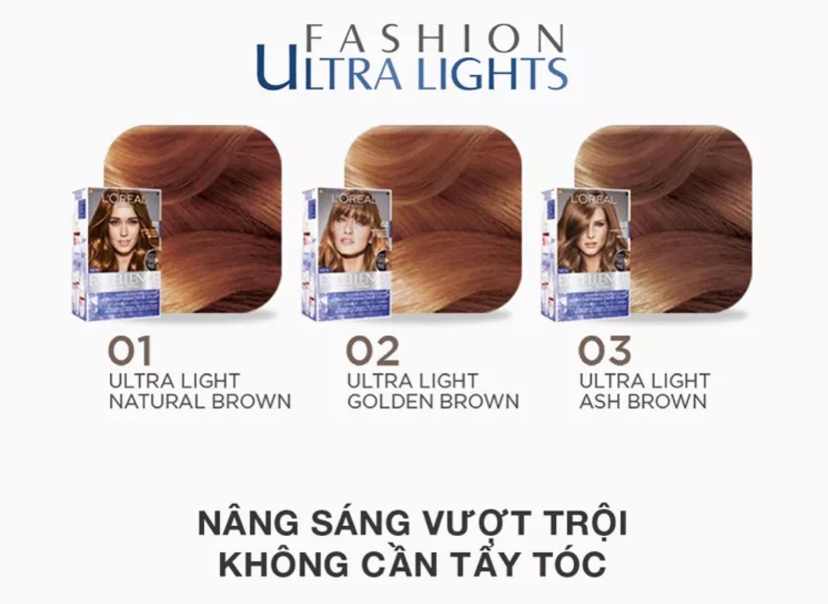 Kem Nhuộm Tóc Nâng Sáng Dưỡng Tóc Màu Thời Trang Loreal Excellence Fashion 172ml
