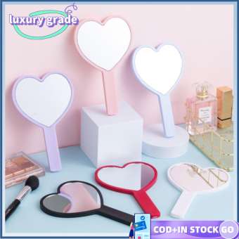 LUXURY GRADE Dễ thương Hình trái tim Dành cho Nữ Có tay cầm Dụng cụ trang điểm Gương cầm tay Cầm tay Gương trang điểm Gương trang điểm