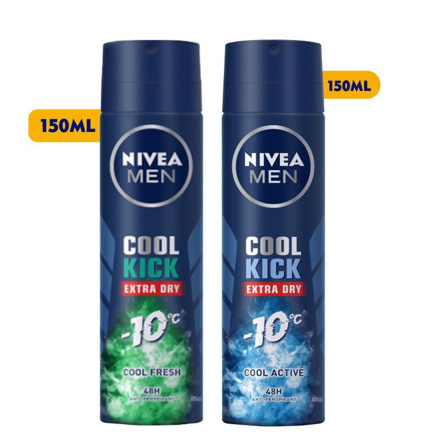 Xịt Khử mùi Nivea Men Cool Kich Extra Dry Mẫu Mới-150ml/chai