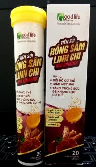 Viên Sủi Hồng Sâm Linh Chi Red Ginseng - Giúp bồi bổ cơ thể , giảm mệt mỏi - hộp 20 viên