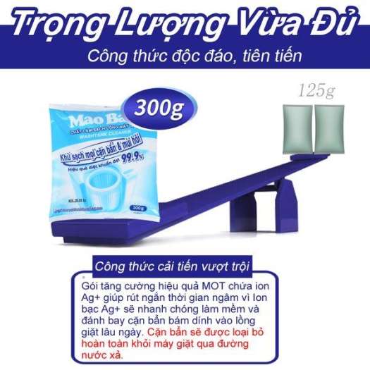 Combo 2 Hộp Bột vệ sinh làm sạch lồng máy giặt Mao Bao Cao Cấp