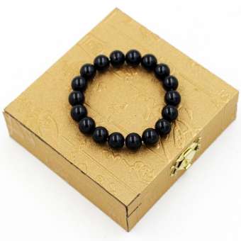 Vòng chuỗi tay đá thạch anh đen 10 ly 18 hạt
