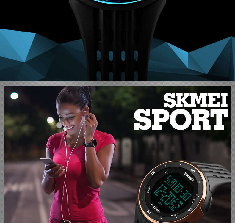 SKMEI Men watch digital electronic Sports watch LED luminous