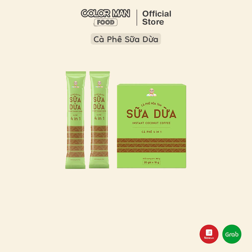 Cà phê sữa dừa color man set 20 gói