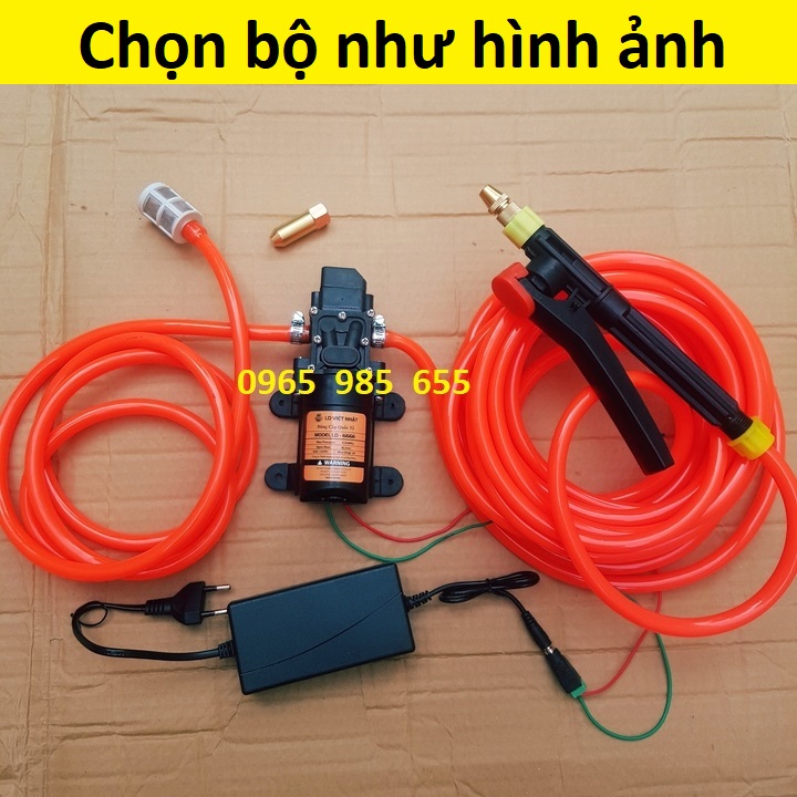 Máy bơm nước , máy bơm nước 12v, máy rửa xe mini, bơm phun sương 12v rửa xe tăng áp mini (Tặng Adapter)