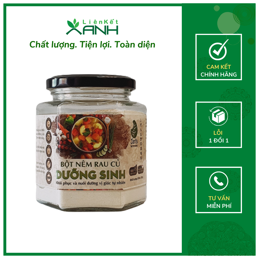 Bột nêm rau củ dưỡng sinh jan's 250gram liên kết xanh