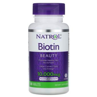 Natrol, Biotin, Maximum Strength, 10,000 mcg, 100 Tablets - iHerb Việt Nam
