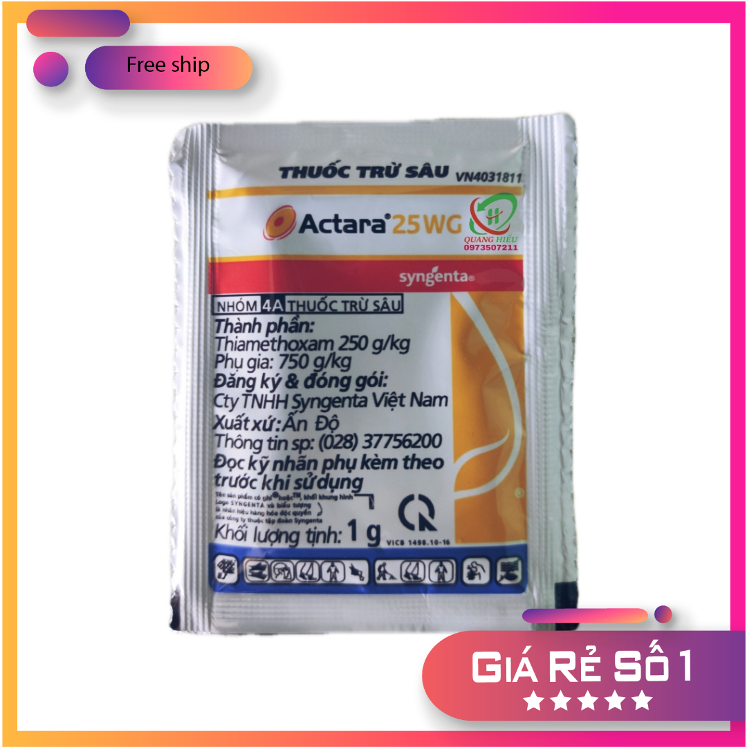 Trừ sâu actara 25wg 1g của cty sygenta tiêu diệt rất hiệu quả hơn 70 loại côn trùng chích hút khó trừ
