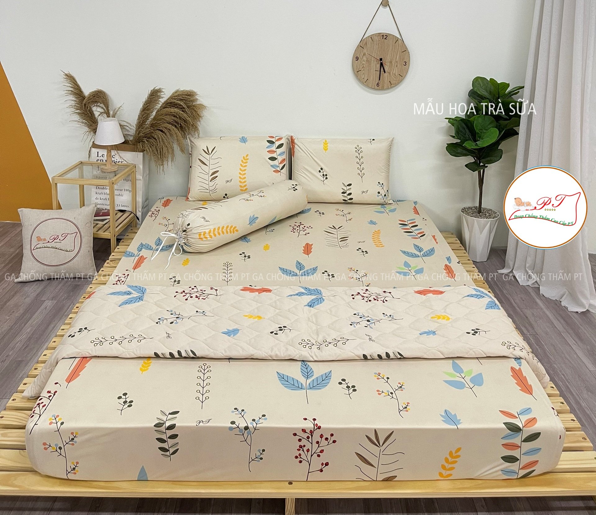 HCM--Ga Chống Thấm Cao Cấp PT Mẫu Họa Tiết Hoa Trà Sữa