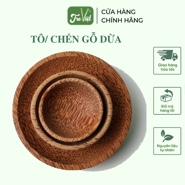 Chén gỗ dừa - tô gỗ dừa - coconut wooden bowl